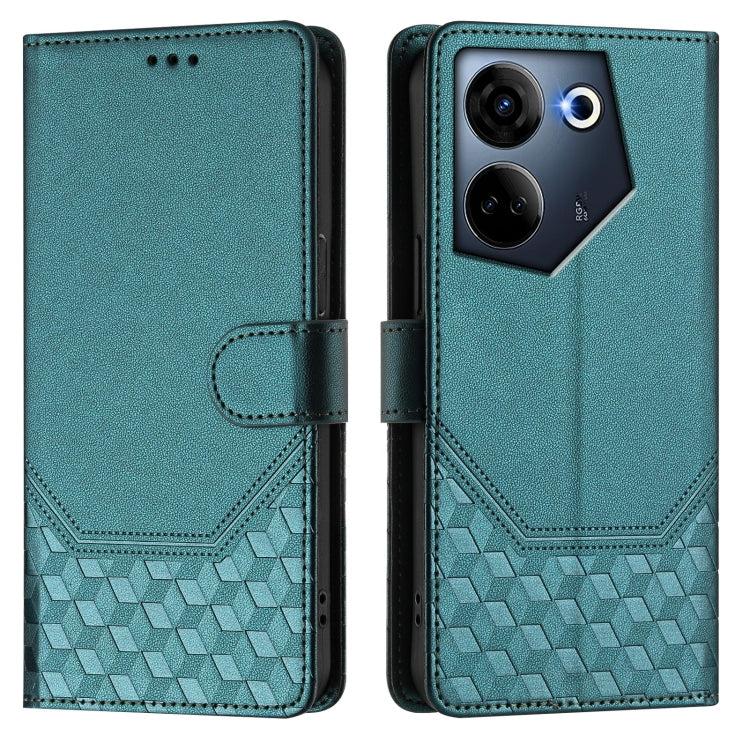 For Tecno Camon 20 / Camon 20 Pro 4G Honeycomb Embossing RFID Leather Phone Case