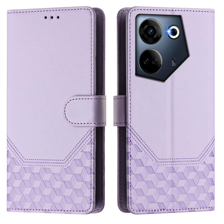 For Tecno Camon 20 / Camon 20 Pro 4G Honeycomb Embossing RFID Leather Phone Case