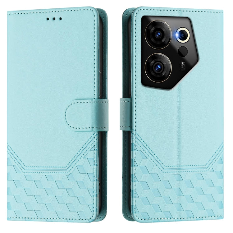 For Tecno Camon 20 Premier 5G Honeycomb Embossing RFID Leather Phone Case
