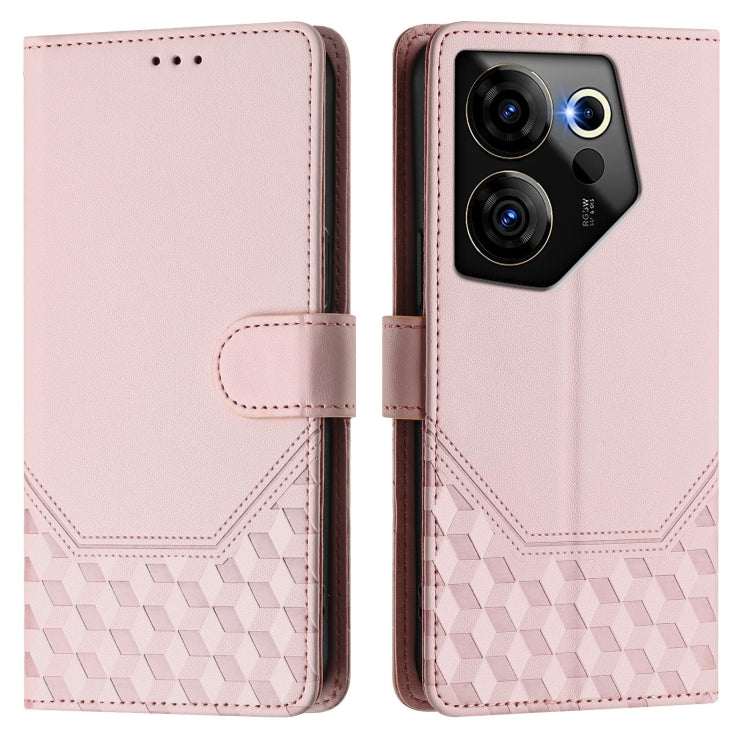 For Tecno Camon 20 Premier 5G Honeycomb Embossing RFID Leather Phone Case