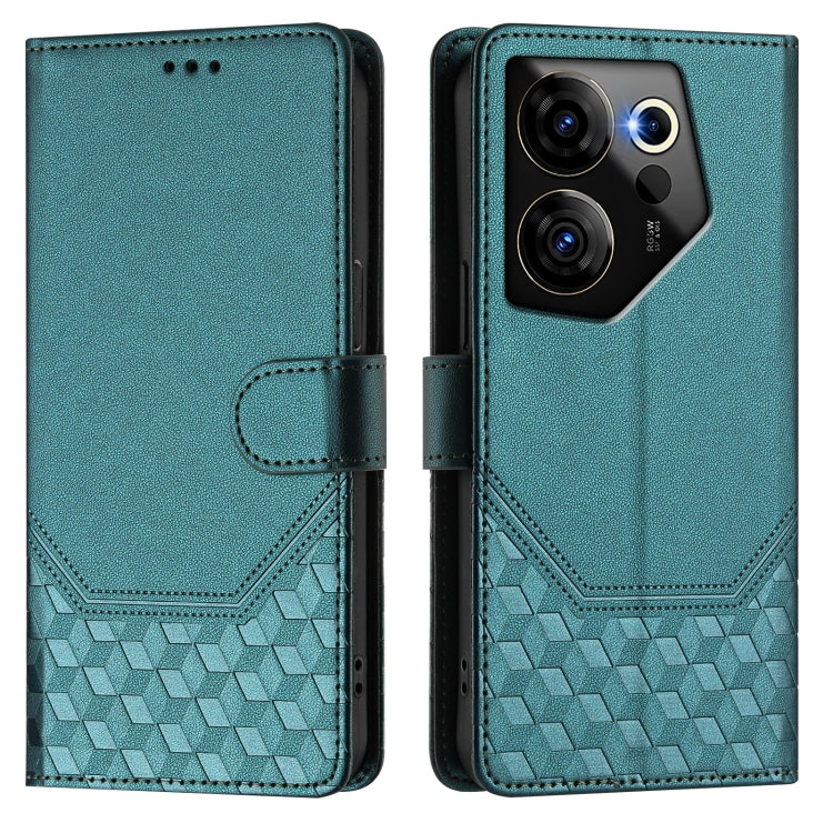 For Tecno Camon 20 Premier 5G Honeycomb Embossing RFID Leather Phone Case