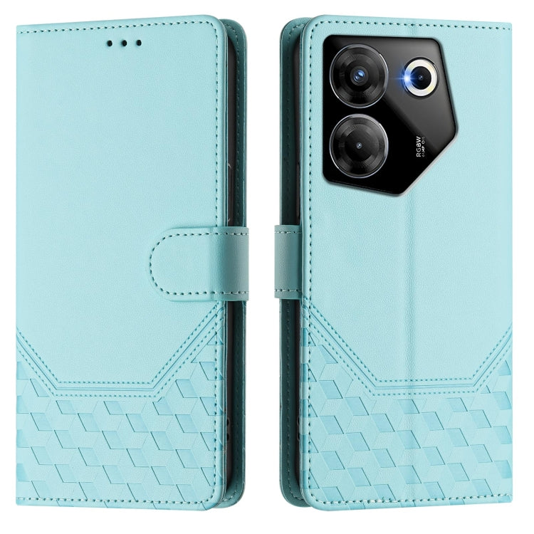 For Tecno Camon 20 Pro 5G Honeycomb Embossing RFID Leather Phone Case
