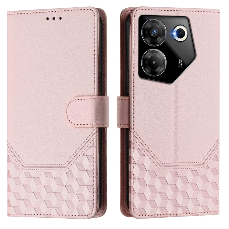 For Tecno Camon 20 Pro 5G Honeycomb Embossing RFID Leather Phone Case