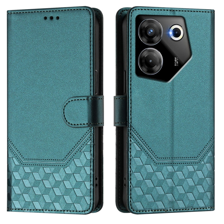 For Tecno Camon 20 Pro 5G Honeycomb Embossing RFID Leather Phone Case