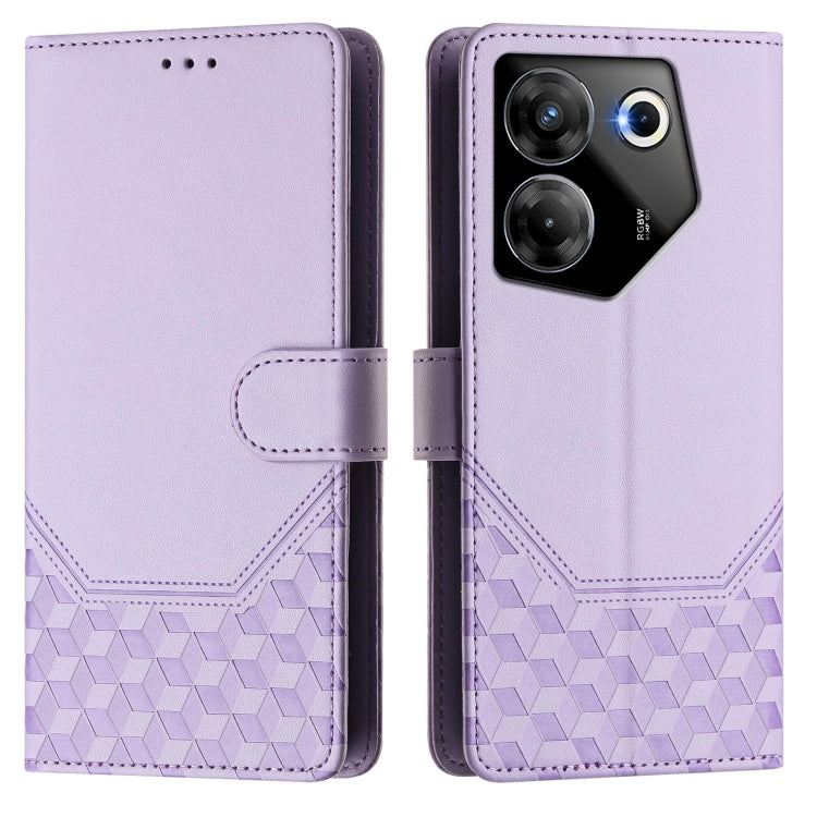 For Tecno Camon 20 Pro 5G Honeycomb Embossing RFID Leather Phone Case