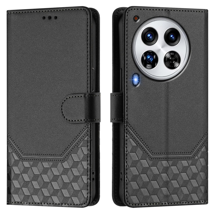 For Tecno Camon 30 Premier 5G Honeycomb Embossing RFID Leather Phone Case