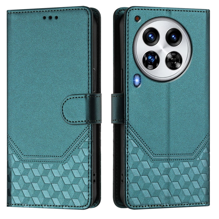 For Tecno Camon 30 Premier 5G Honeycomb Embossing RFID Leather Phone Case