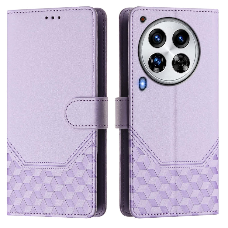 For Tecno Camon 30 Premier 5G Honeycomb Embossing RFID Leather Phone Case