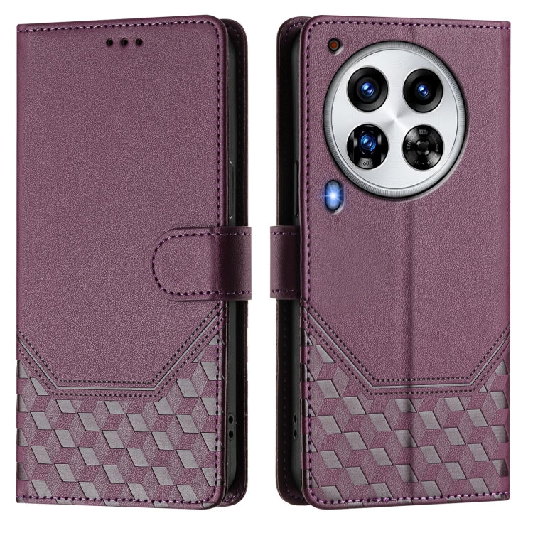 For Tecno Camon 30 Premier 5G Honeycomb Embossing RFID Leather Phone Case