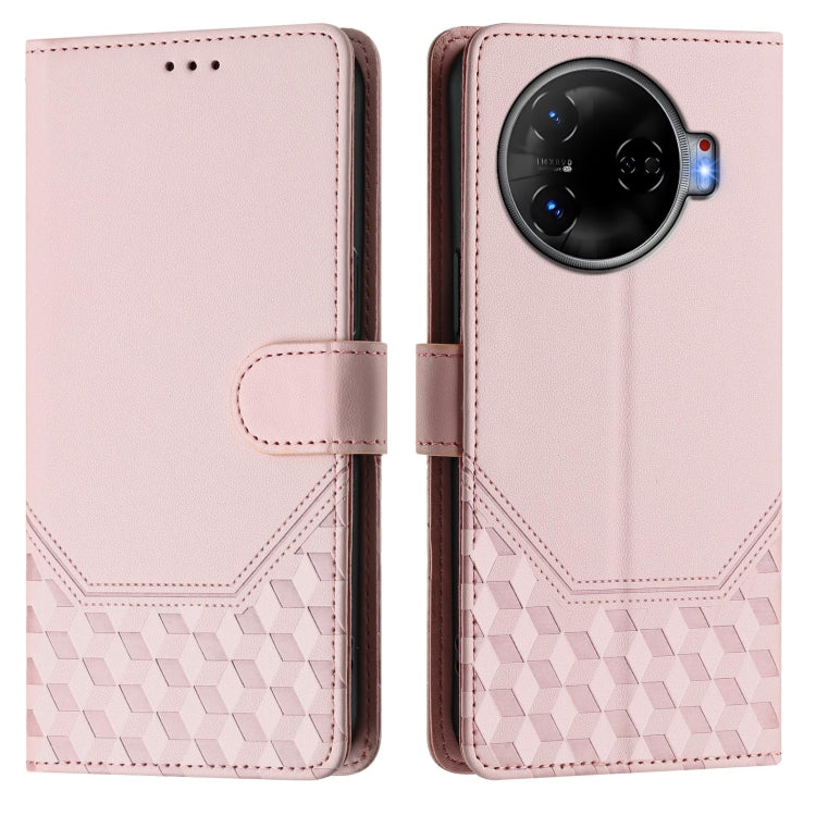 For Tecno Camon 30 Pro 5G Honeycomb Embossing RFID Leather Phone Case