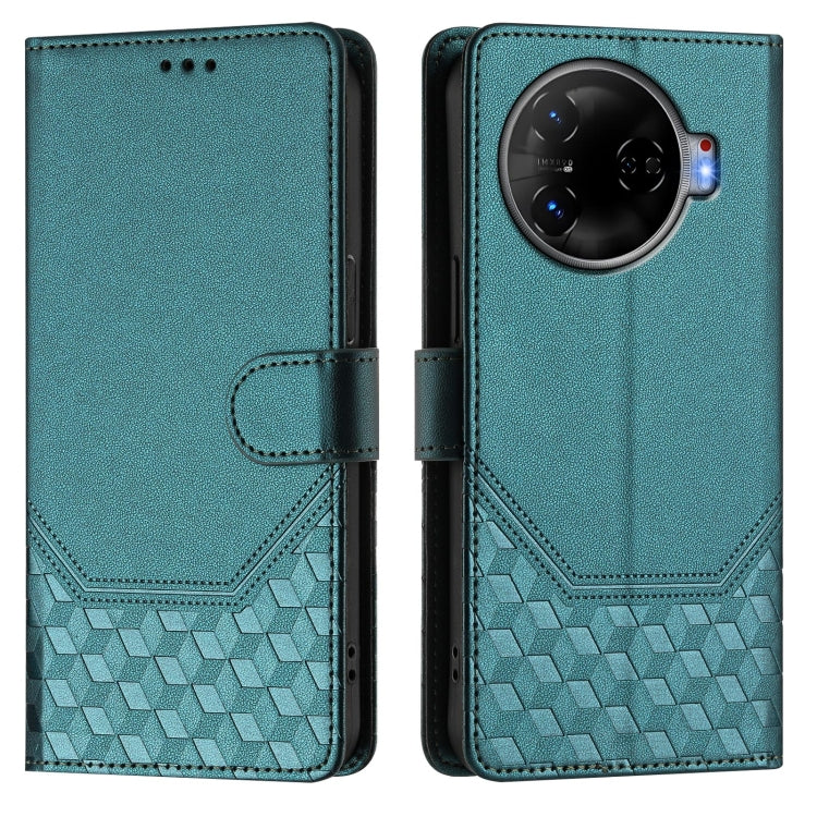For Tecno Camon 30 Pro 5G Honeycomb Embossing RFID Leather Phone Case