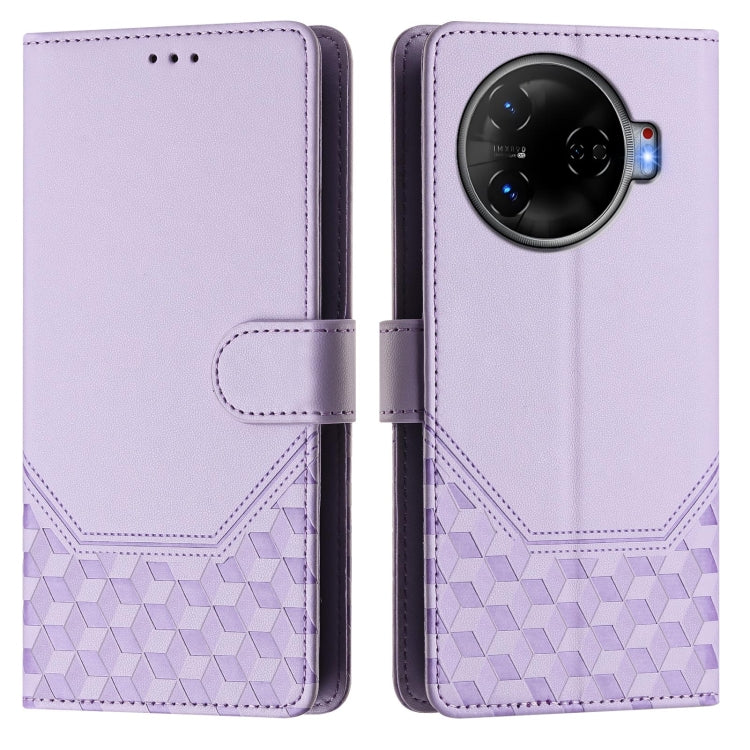 For Tecno Camon 30 Pro 5G Honeycomb Embossing RFID Leather Phone Case