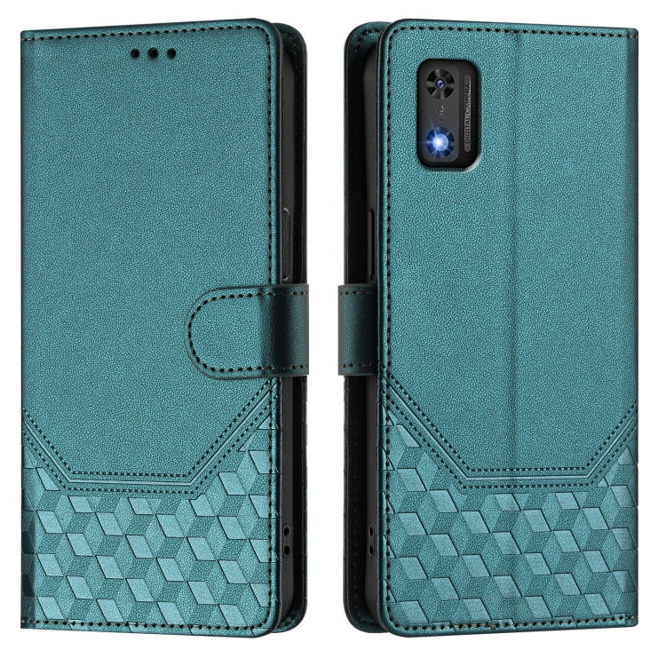 For Tecno Pop 6C Honeycomb Embossing RFID Leather Phone Case
