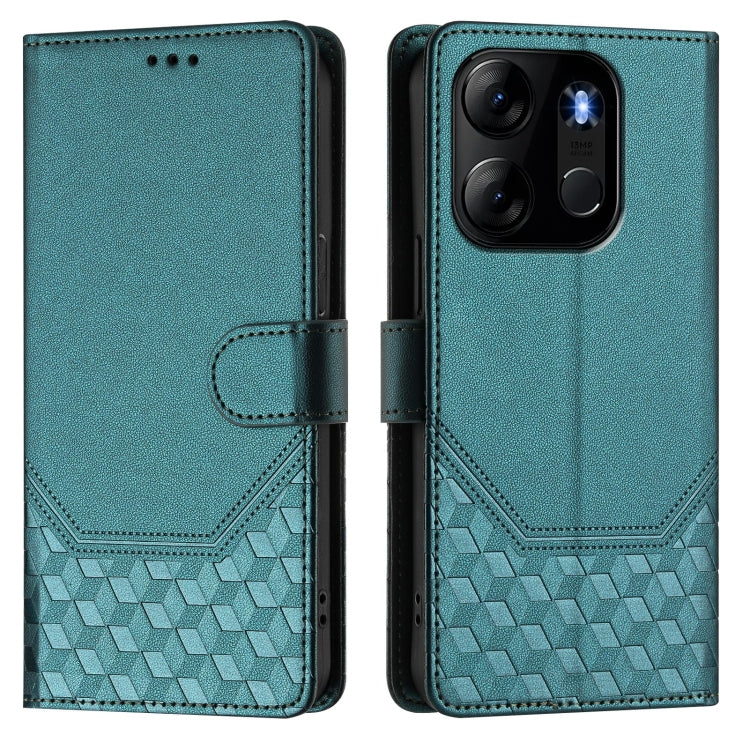 For Tecno Pop 7 / Pop 7 Pro Honeycomb Embossing RFID Leather Phone Case