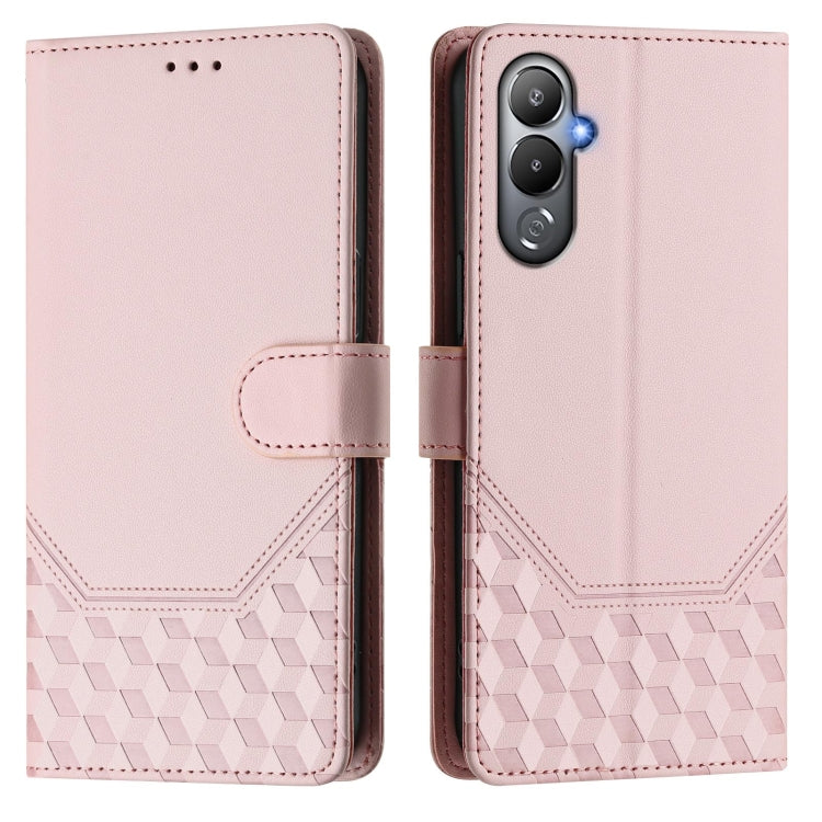 For Tecno Pova 4 Honeycomb Embossing RFID Leather Phone Case
