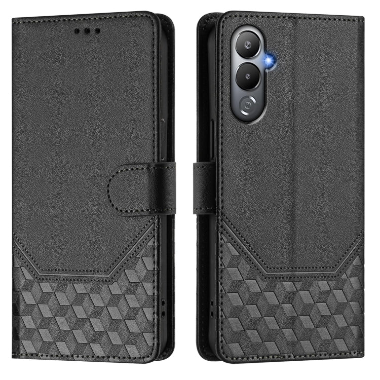 For Tecno Pova 4 Honeycomb Embossing RFID Leather Phone Case