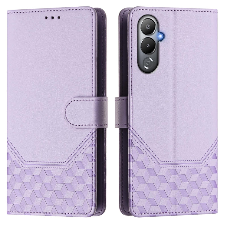 For Tecno Pova 4 Honeycomb Embossing RFID Leather Phone Case