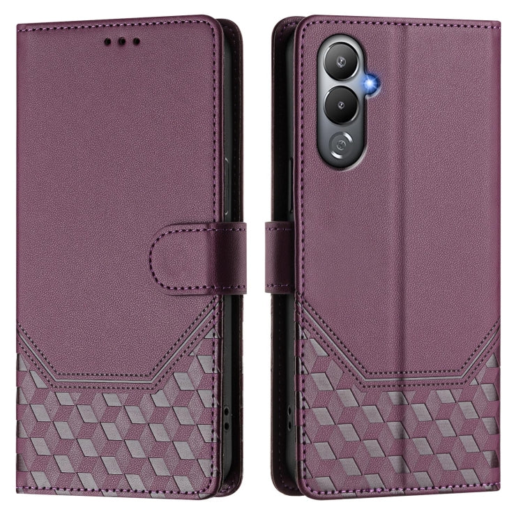 For Tecno Pova 4 Honeycomb Embossing RFID Leather Phone Case