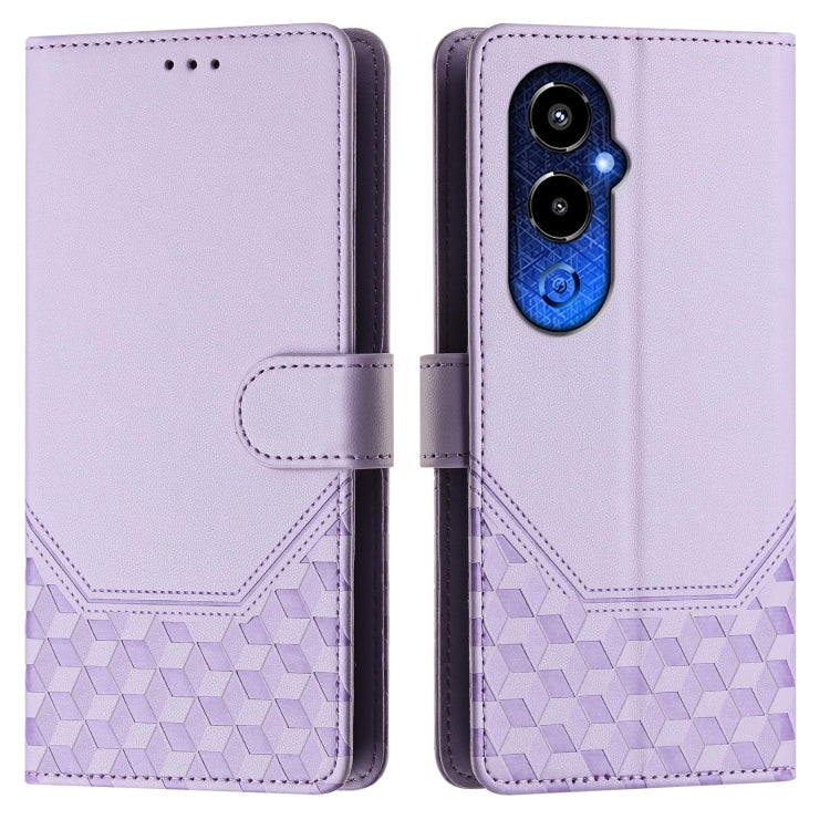 For Tecno Pova 4 Pro 4G Honeycomb Embossing RFID Leather Phone Case
