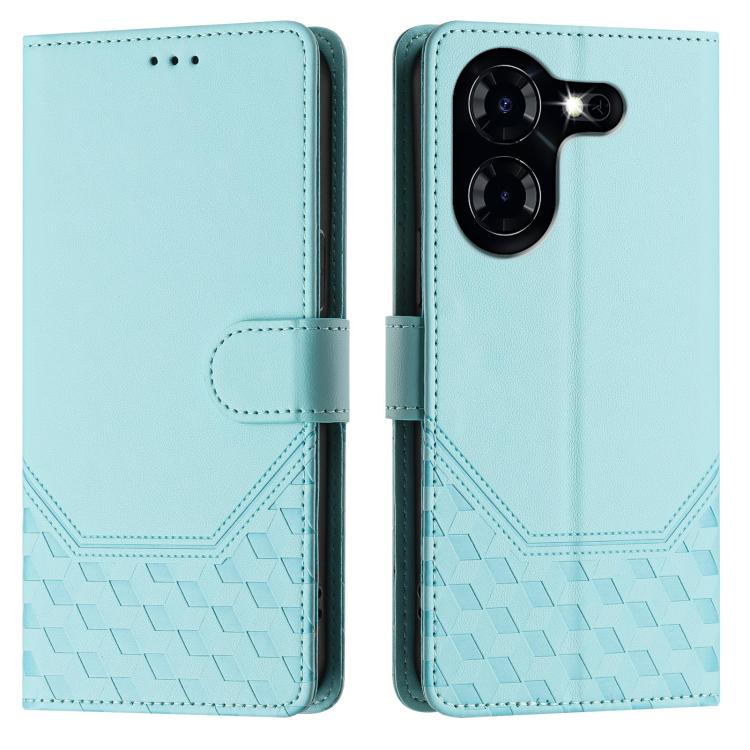 For Tecno Pova 5 Honeycomb Embossing RFID Leather Phone Case