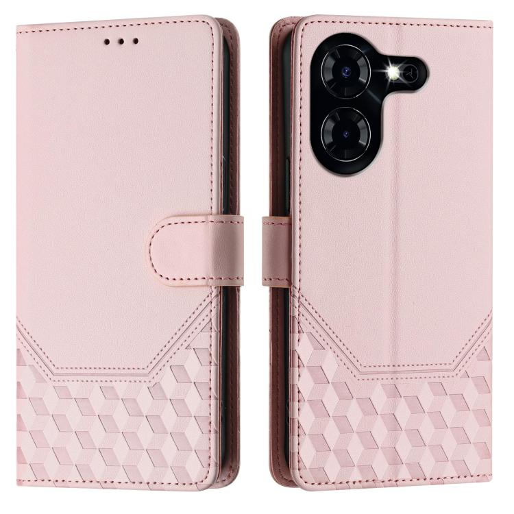 For Tecno Pova 5 Honeycomb Embossing RFID Leather Phone Case