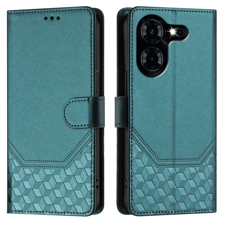 For Tecno Pova 5 Honeycomb Embossing RFID Leather Phone Case