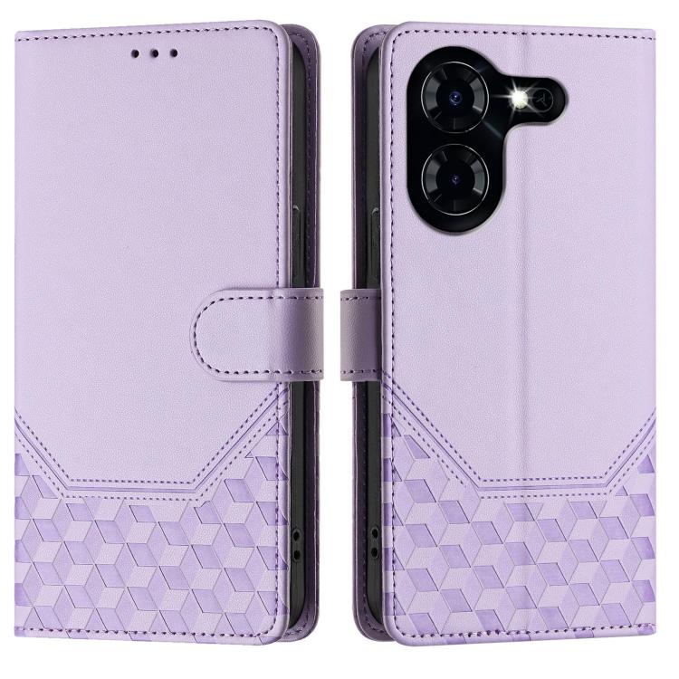 For Tecno Pova 5 Honeycomb Embossing RFID Leather Phone Case