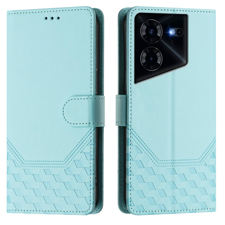 For Tecno Pova 5 Pro 5G Honeycomb Embossing RFID Leather Phone Case