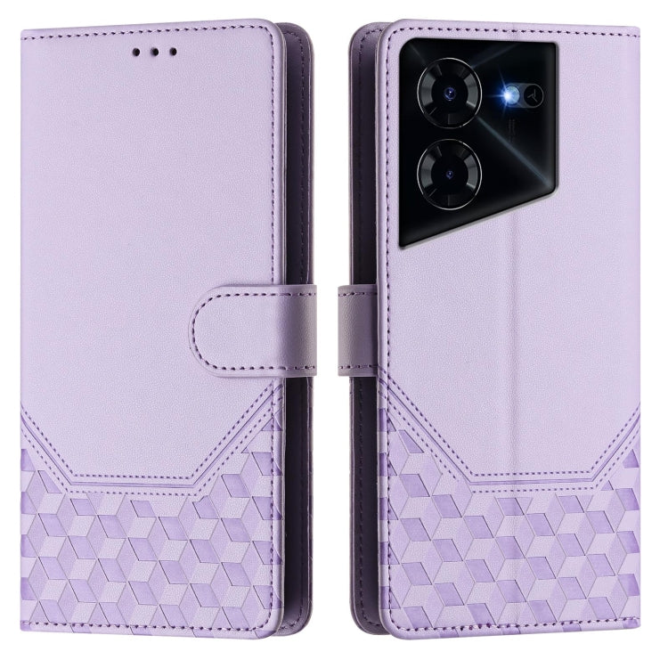 For Tecno Pova 5 Pro 5G Honeycomb Embossing RFID Leather Phone Case