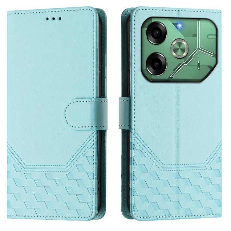 For Tecno Pova 6 4G Honeycomb Embossing RFID Leather Phone Case