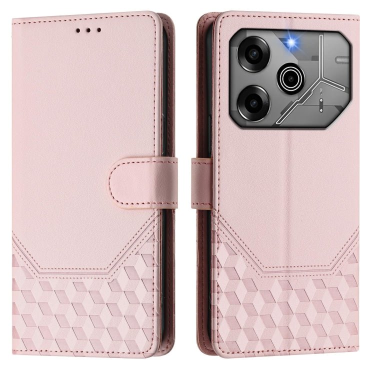 For Tecno Pova 6 5G / 6 Pro 5G Honeycomb Embossing RFID Leather Phone Case