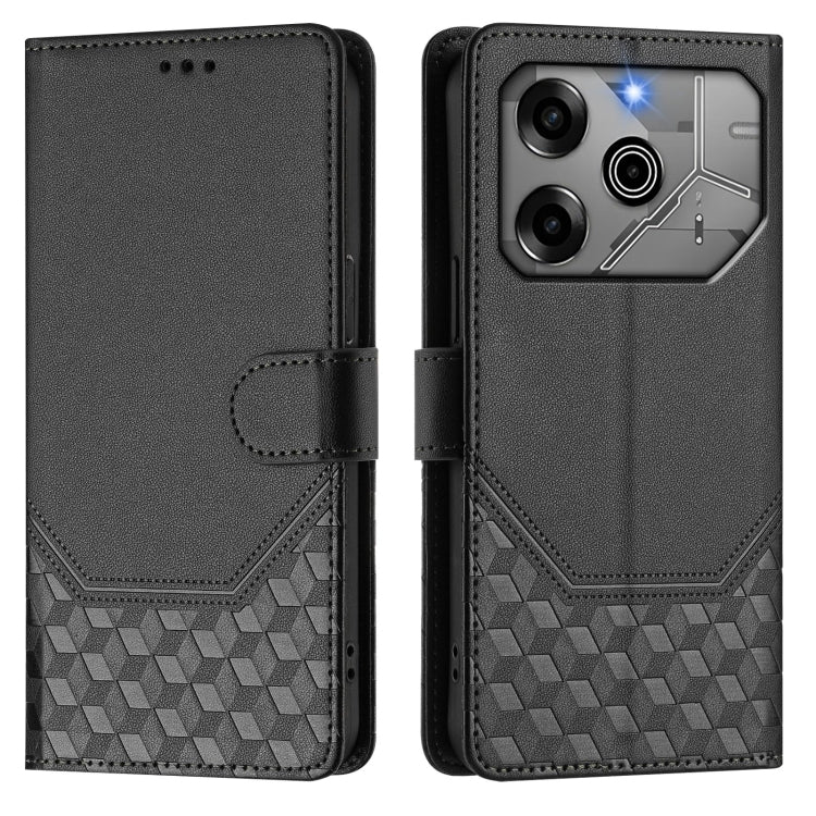 For Tecno Pova 6 5G / 6 Pro 5G Honeycomb Embossing RFID Leather Phone Case