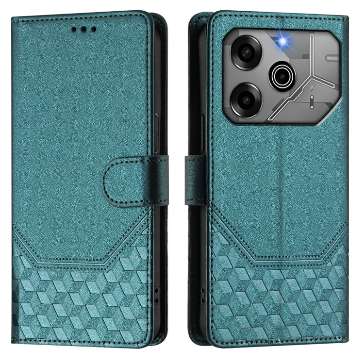 For Tecno Pova 6 5G / 6 Pro 5G Honeycomb Embossing RFID Leather Phone Case