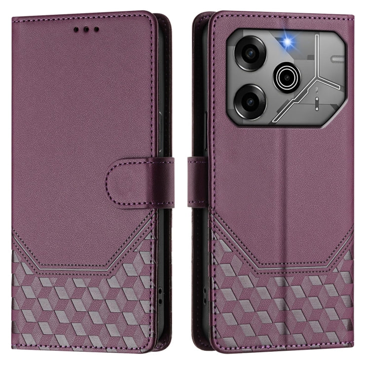 For Tecno Pova 6 5G / 6 Pro 5G Honeycomb Embossing RFID Leather Phone Case