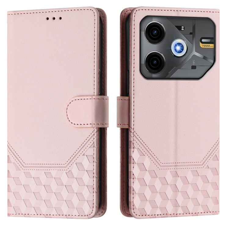 For Tecno Pova 6 Neo Honeycomb Embossing RFID Leather Phone Case