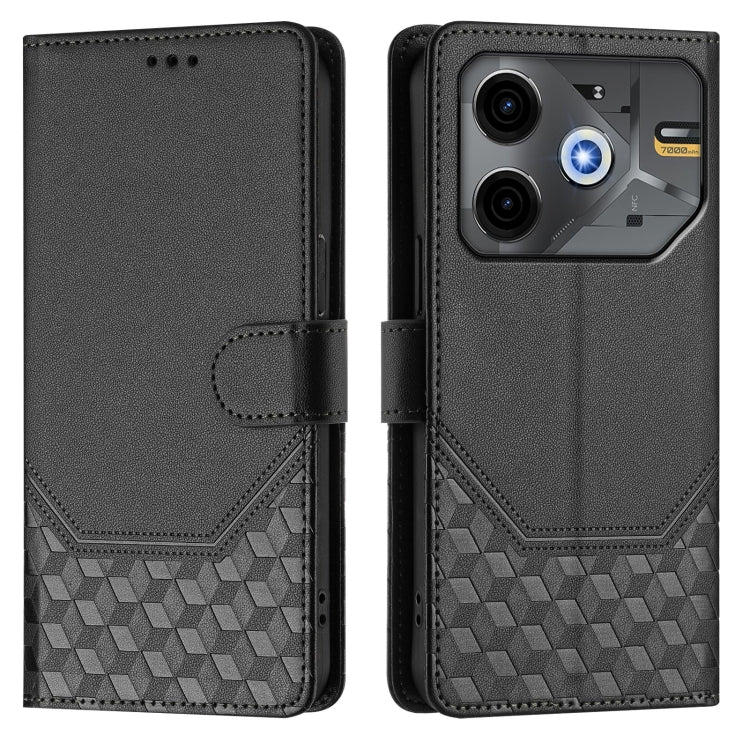 For Tecno Pova 6 Neo Honeycomb Embossing RFID Leather Phone Case