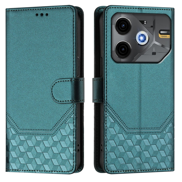 For Tecno Pova 6 Neo Honeycomb Embossing RFID Leather Phone Case