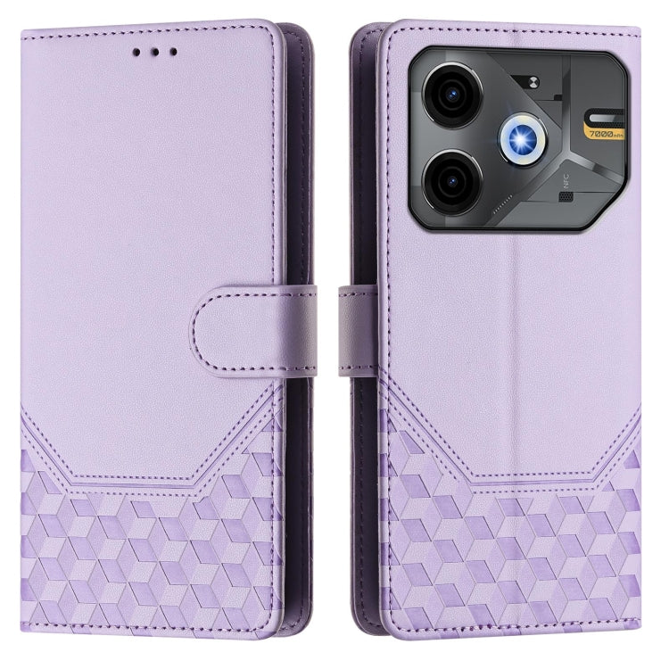 For Tecno Pova 6 Neo Honeycomb Embossing RFID Leather Phone Case
