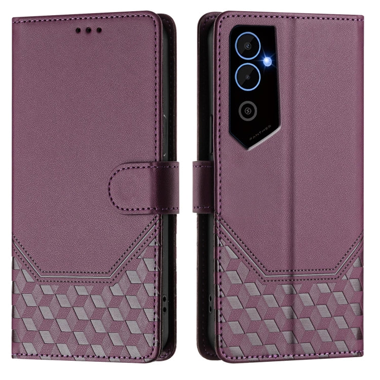 For Tecno Pova Neo 2 Honeycomb Embossing RFID Leather Phone Case