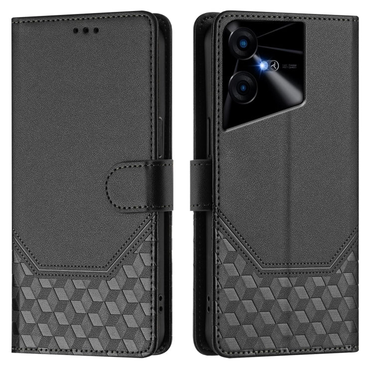 For Tecno Pova Neo 3 Honeycomb Embossing RFID Leather Phone Case