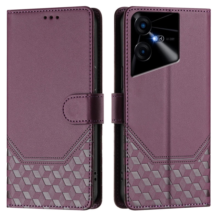 For Tecno Pova Neo 3 Honeycomb Embossing RFID Leather Phone Case