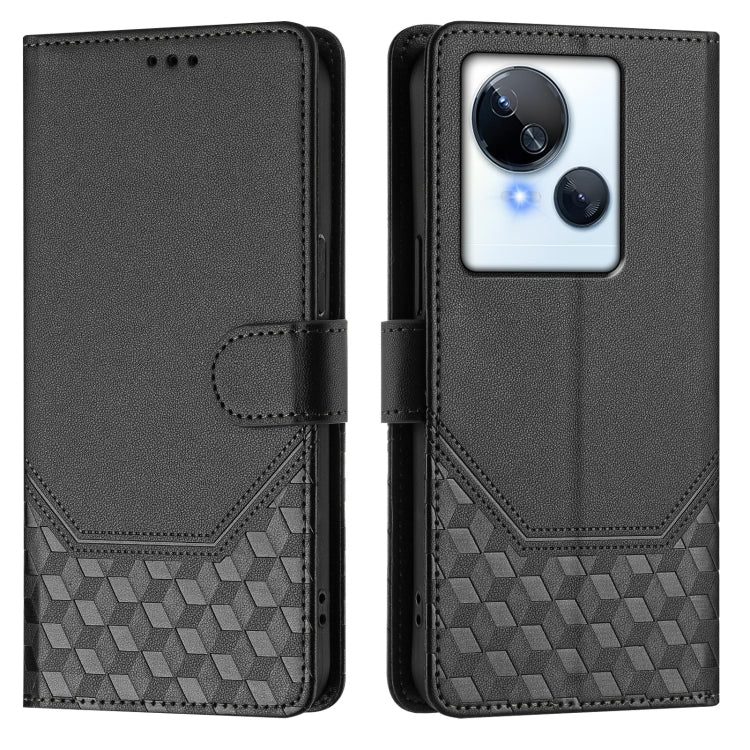 For Tecno Spark 10 5G Honeycomb Embossing RFID Leather Phone Case