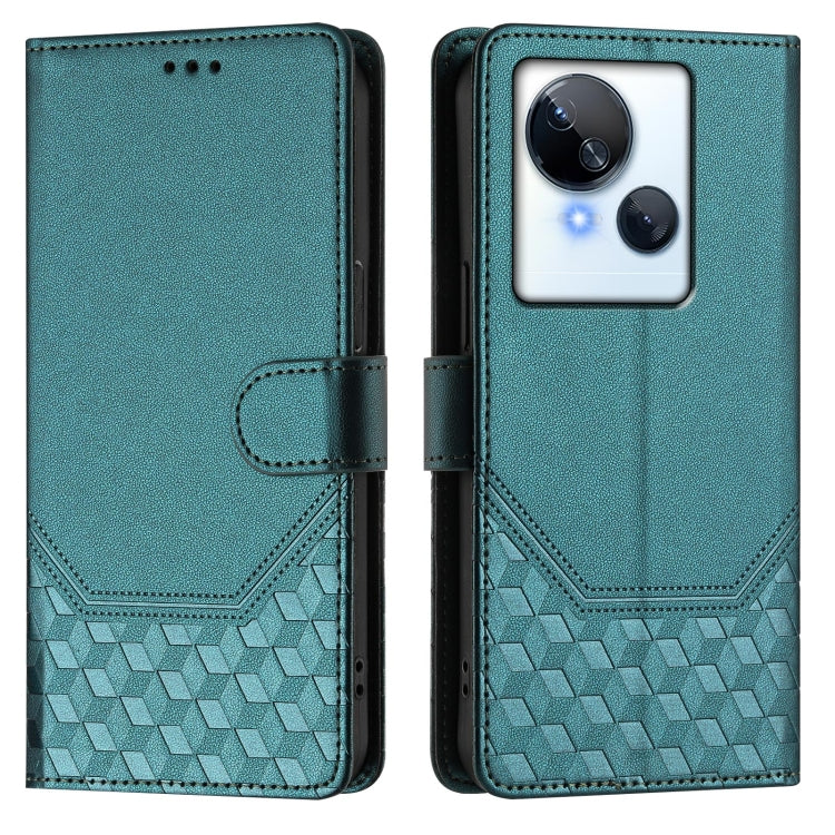For Tecno Spark 10 5G Honeycomb Embossing RFID Leather Phone Case