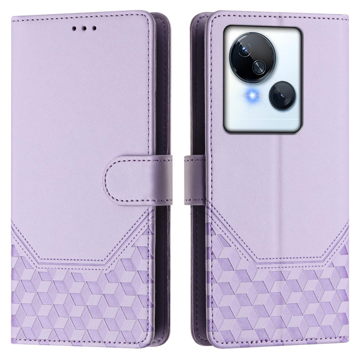 For Tecno Spark 10 5G Honeycomb Embossing RFID Leather Phone Case