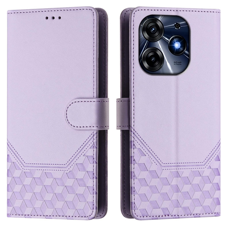 For Tecno Spark 10 Pro 4G Honeycomb Embossing RFID Leather Phone Case