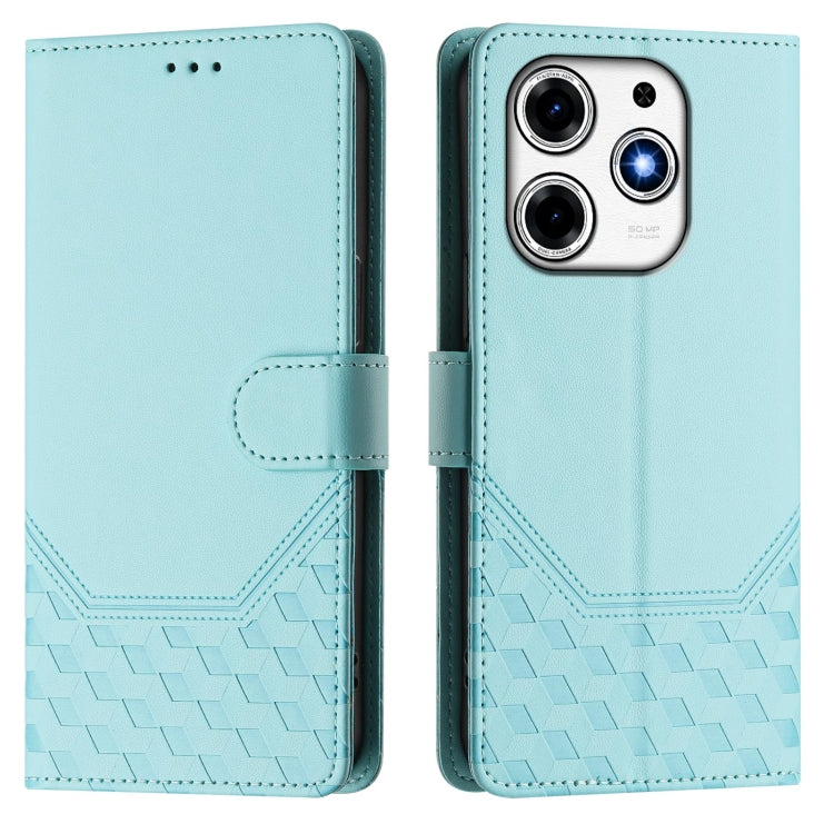 For Tecno Spark 10 Pro Magic Magenta Honeycomb Embossing RFID Leather Phone Case