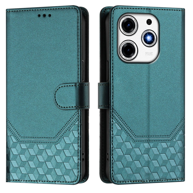 For Tecno Spark 10 Pro Magic Magenta Honeycomb Embossing RFID Leather Phone Case