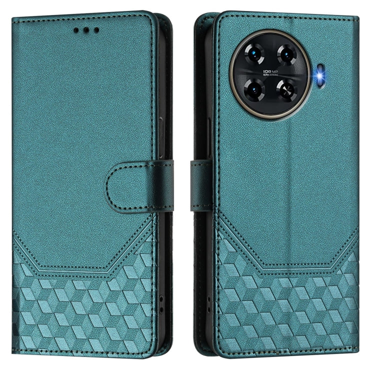 For Tecno Spark 20 Pro+ 4G Honeycomb Embossing RFID Leather Phone Case