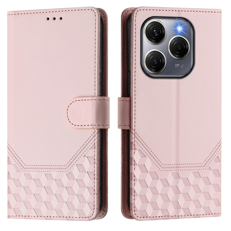 For Tecno Spark 20 Pro 5G Honeycomb Embossing RFID Leather Phone Case