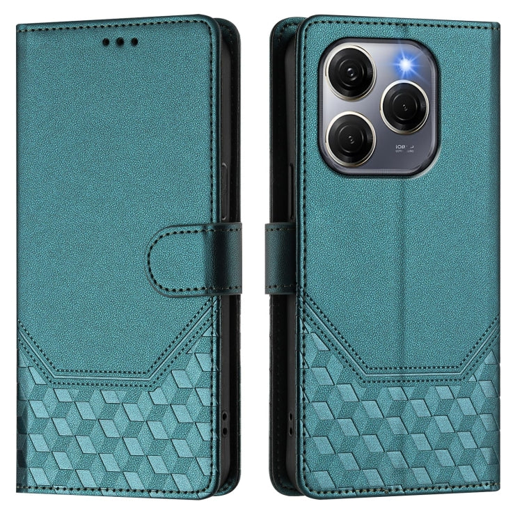 For Tecno Spark 20 Pro 5G Honeycomb Embossing RFID Leather Phone Case